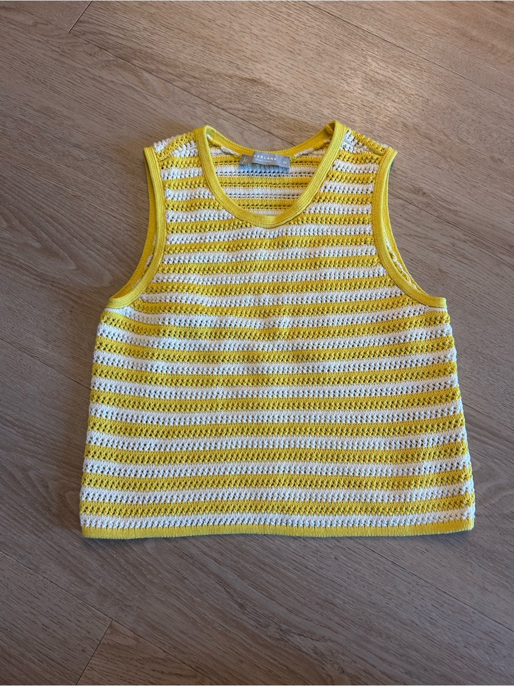 Everlane Yellow & White Striped Sweater Top xs